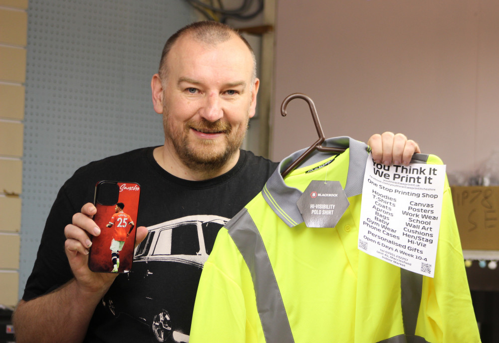 Want something printed on an item? Mark will do it for you. (Image - Alexander Greensmith / Macclesfield Nub News)