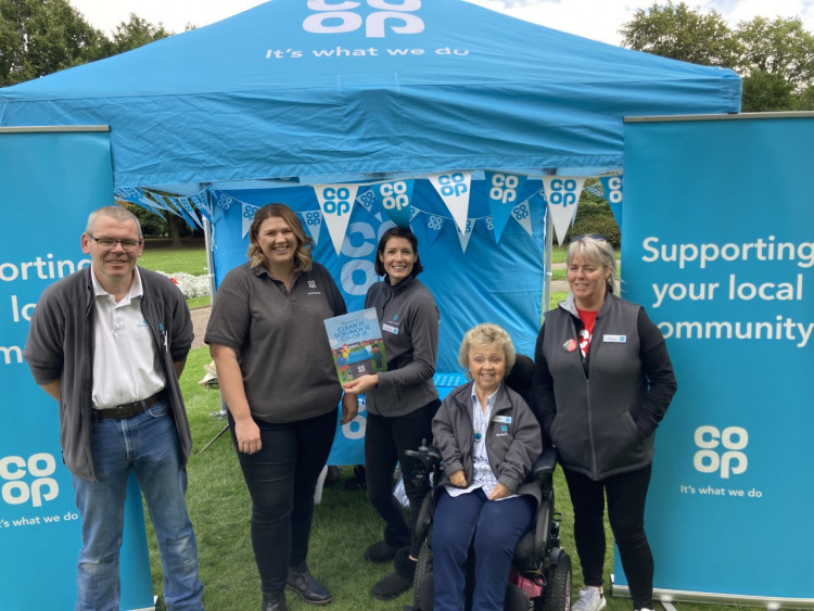 The Co-op’s Adam Costello, Samantha Hartland, Deborah Zaher, Carolyn Foster and Rhona Cossy at Grosvenor Park.