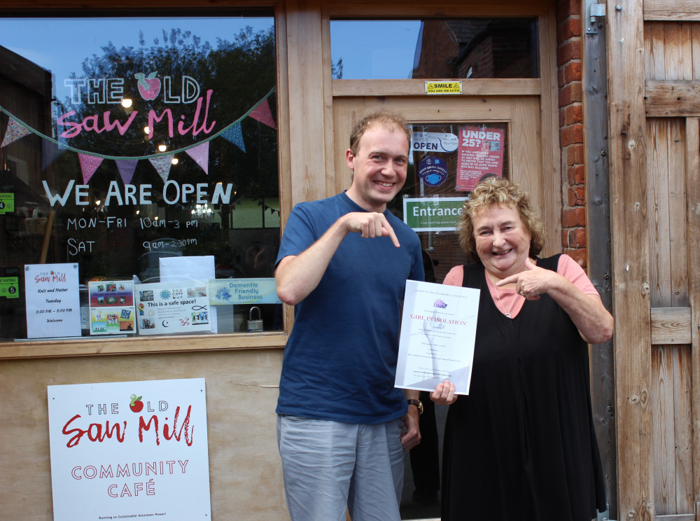 Macclesfield man Jack Mitchell Smith with Congleton playwright Lesley Creaser Guymer. The pair are pictured with their play 'Girl in Isolation', which is making a comeback. (Image - Alexander Greensmith / Macclesfield Nub news)