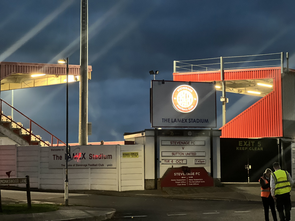 League Two: Stevenage 3-0 Sutton United. CREDIT: @laythy29