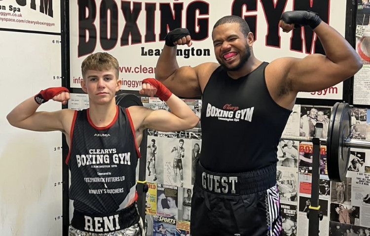 Clearys Boxing Gym's Midlands Champions Reni Bulyaka and Joe Guest (image via Reece Singh PR)