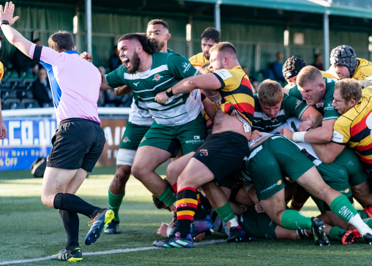 Ealing Trailfinders continued their record of winning every RFU Championship game this season. Photo: Liam McAvoy, Prime Media.