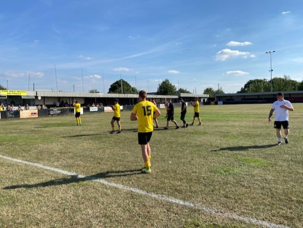 Hucknall Town scored six times to comprehensively beat visitors Kirby Muxloe at Watnall Road on Saturday and move into third place in the league. Photo Credit: Tom Surgay.