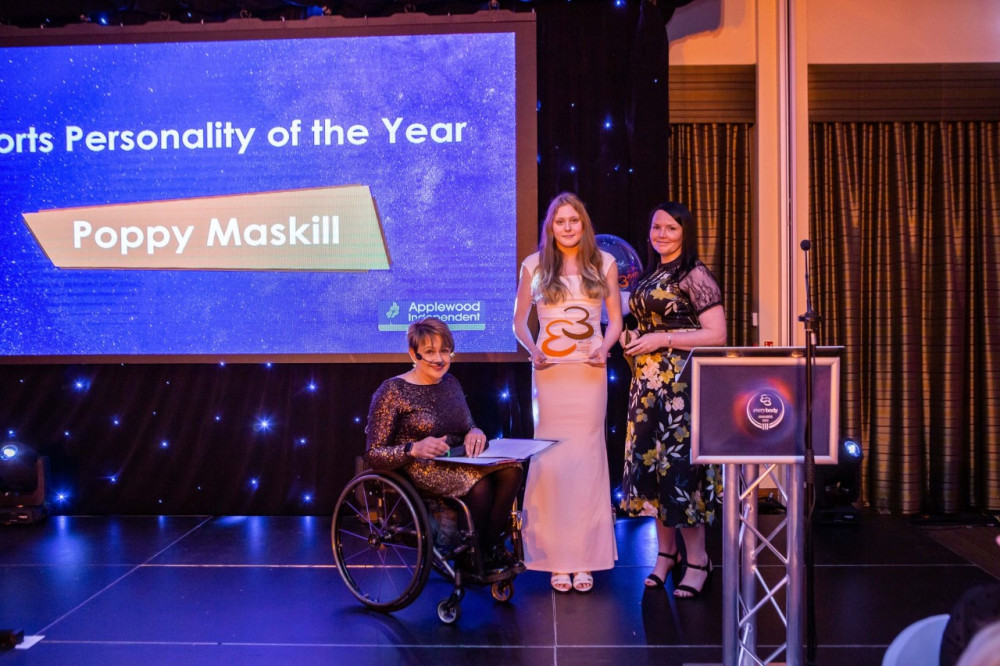 Poppy receiving her Sports Personality of the Year award (Photo: Everybody Health & Leisure)