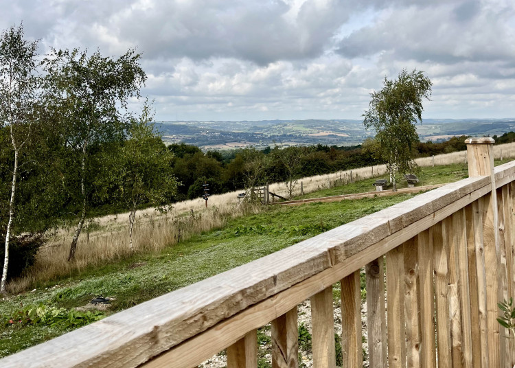 Stunning views of the Axe Valley from the River Cottage Kitchen