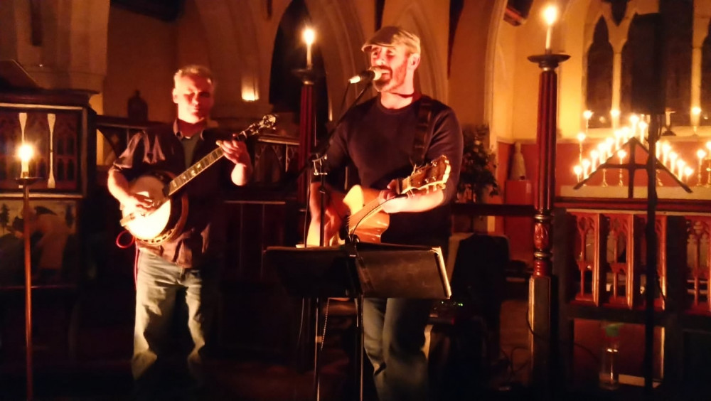 In church - John Dowling (left) and Will Keating.