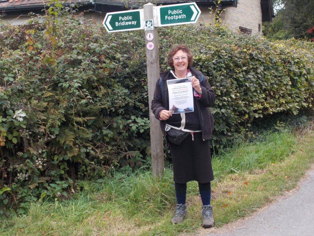 RNLI branch secretary Wendy Cummins at the start line of this year's autumn walk in Uplyme