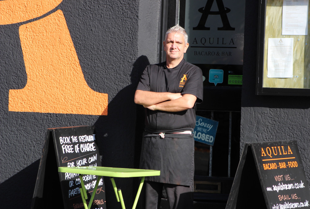 Chef and Owner Mike Dodd, outside Aquila Macclesfield. (Image - Alexander Greensmith / Macclesfield Nub News)