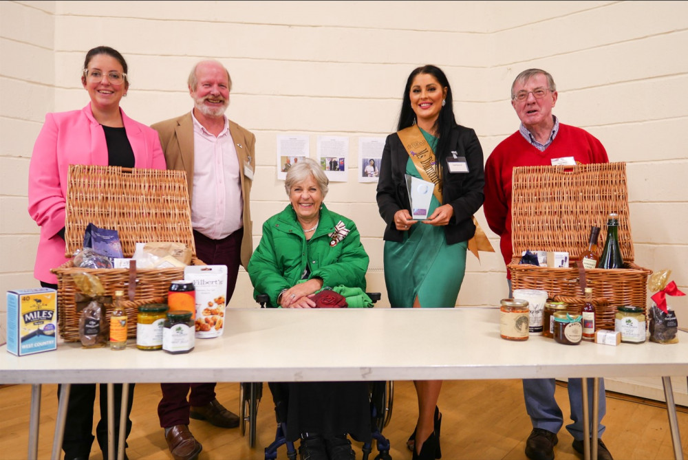 L to R – Cllr Federica Smith-Roberts, Tim Slattery from the Heart of the Village project, Annie Maw, Lord-Lieutenant of Somerset, Sarah Kanah-ah, David Welch Rotary Club International.