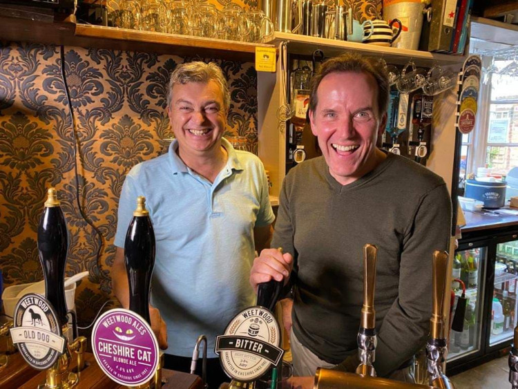 Ben Miller visited The Black Lion pub, Welsh Row, Nantwich on Sunday (October 16) - filming for a new TV series (The Black Lion).
