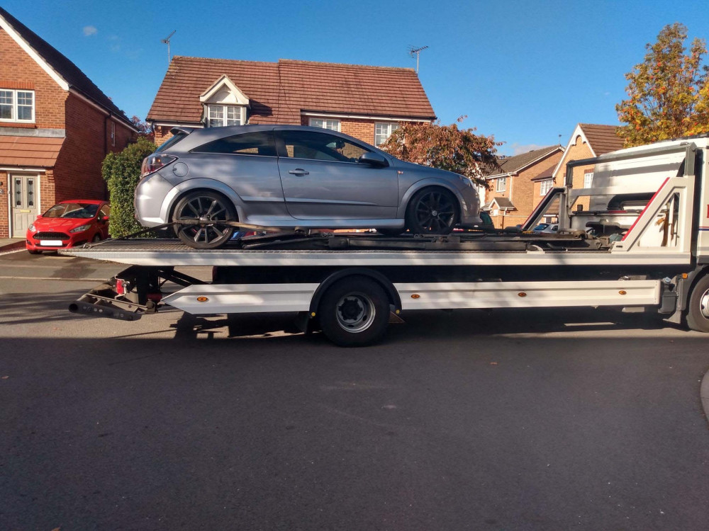 An investigation by Ashfield District Council’s Community Safety Team into an abandoned vehicle in Hucknall led to it being seized this week. Photo courtesy of Ashfield District Council's Facebook page.