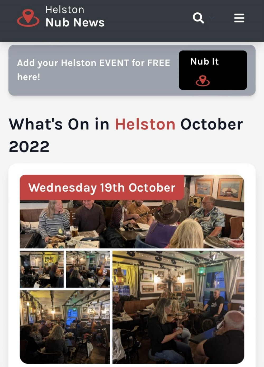 Share your events in Helston on our What's On page 