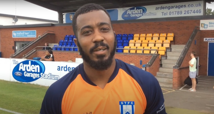 Defender Kynan Isaac during an interview with the Stratford Town FC YouTube channel