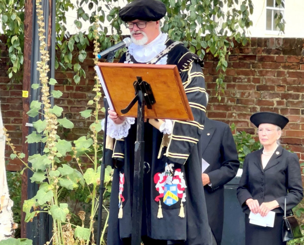 Gordon McLeod with mayoral robes and hat