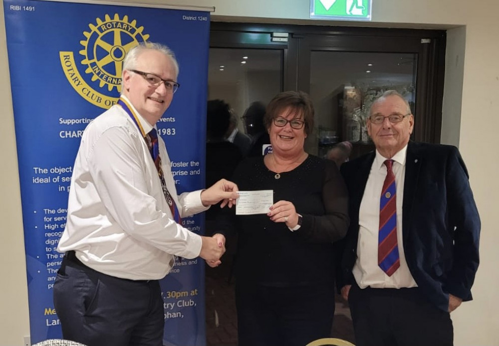 Rotary Chairman David Westcott, Mick Coleman and Paula Mullooly. 