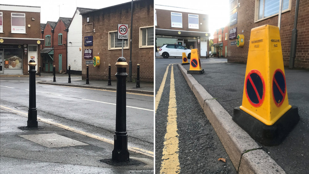 Bollards have been installed along Randall Road after police reported multiple drivers parking across the footpath (images supplied)