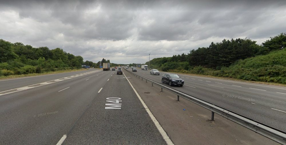 National Highways has reported a multi-vehicle crash on the M40 northbound between J12 and J13 (image via google.maps)