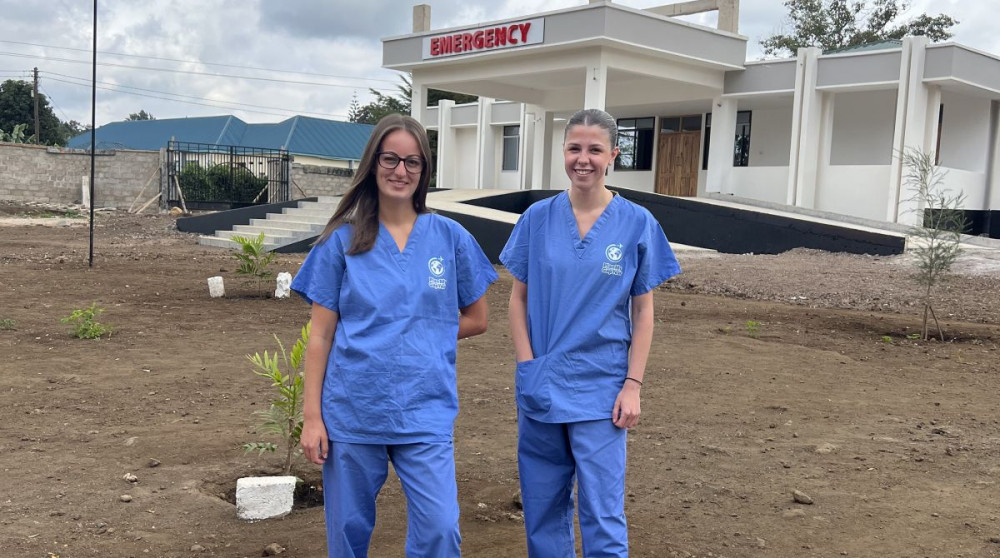 Molly and Daisy worked at Meru District Hospital in Tanzania (Image: Kingston University).