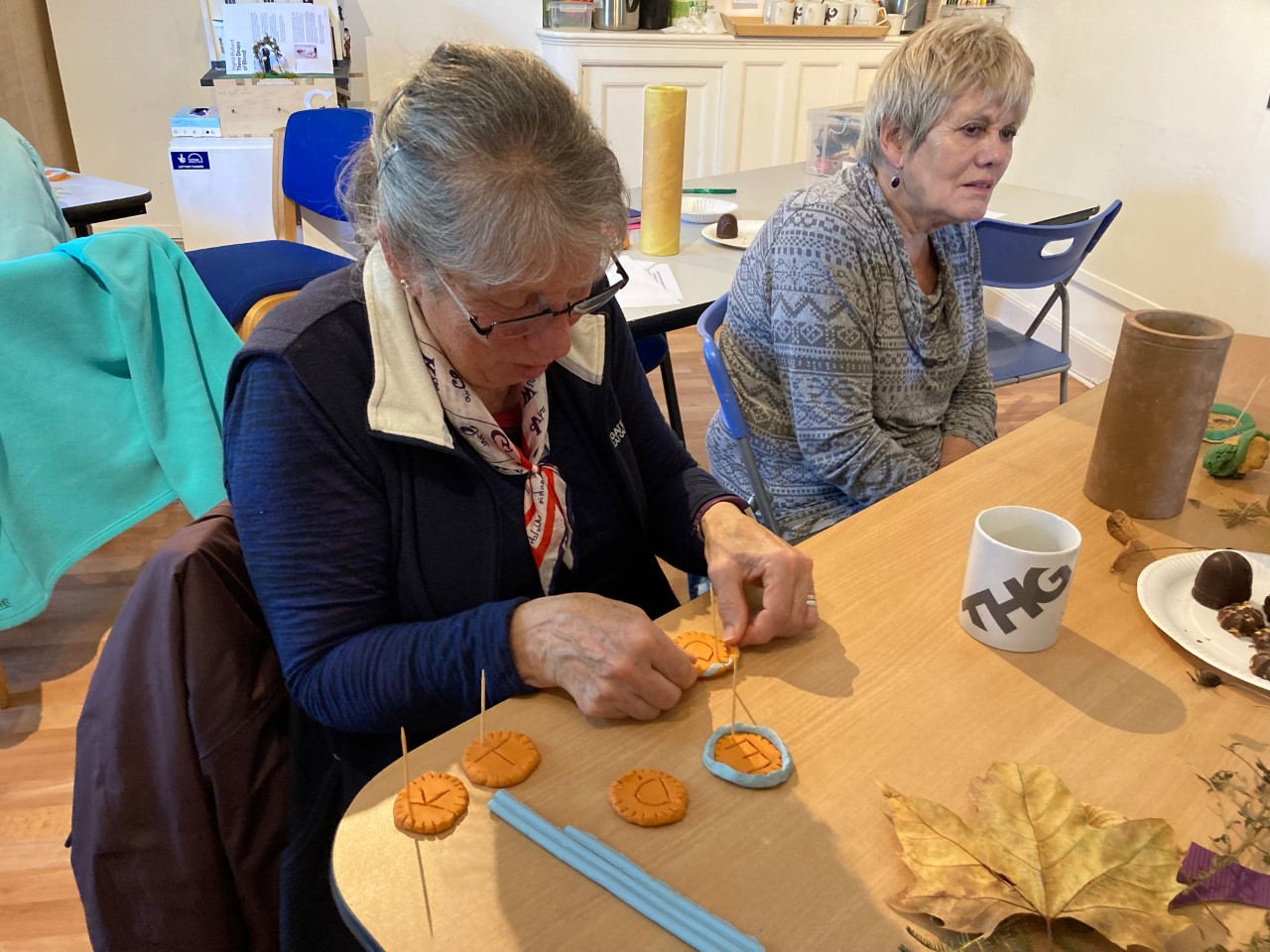 Carers Vera Reene and Laura Barnden working on their decorations (Credit: Winnie Cameron)