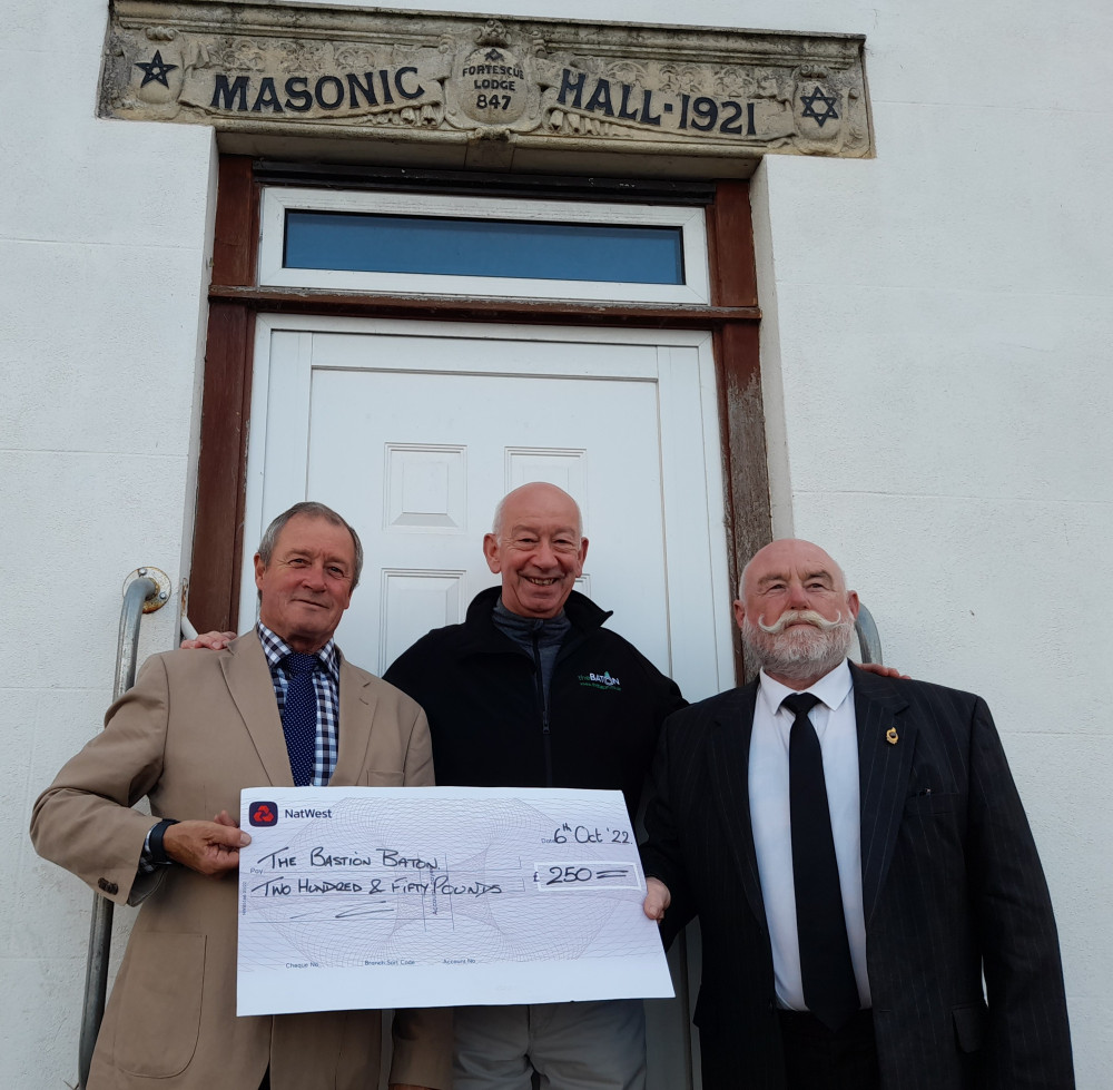 Photo shows Alan Rowe centre, with members of the Lodge.