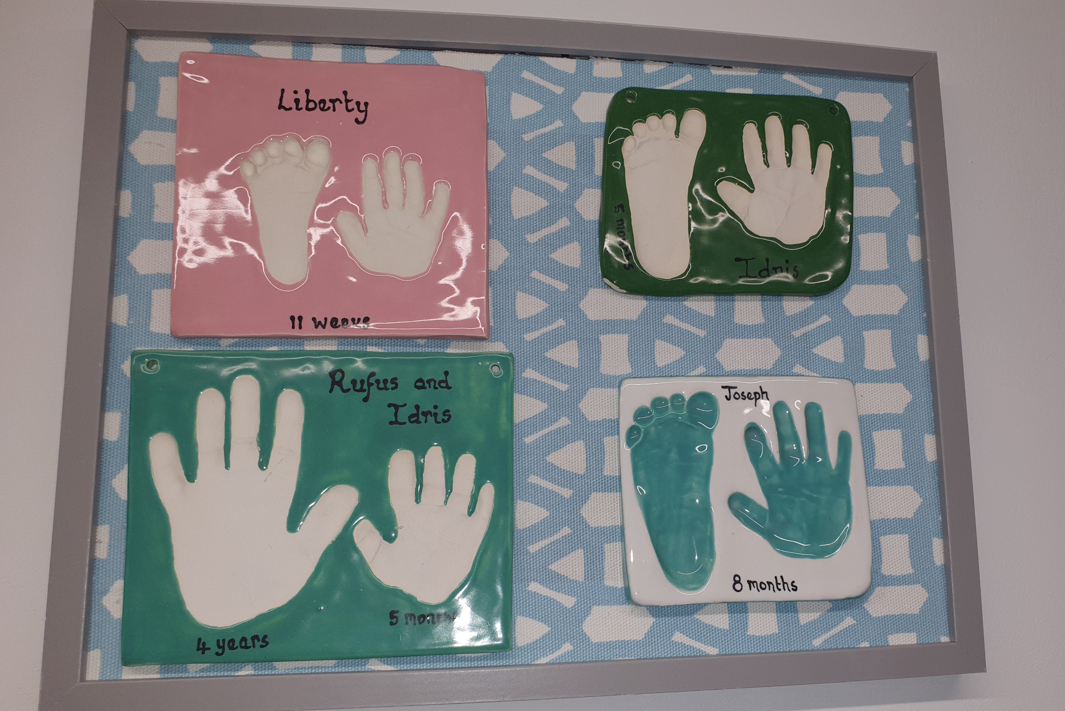 Hand and footprints are one of the most popular items.