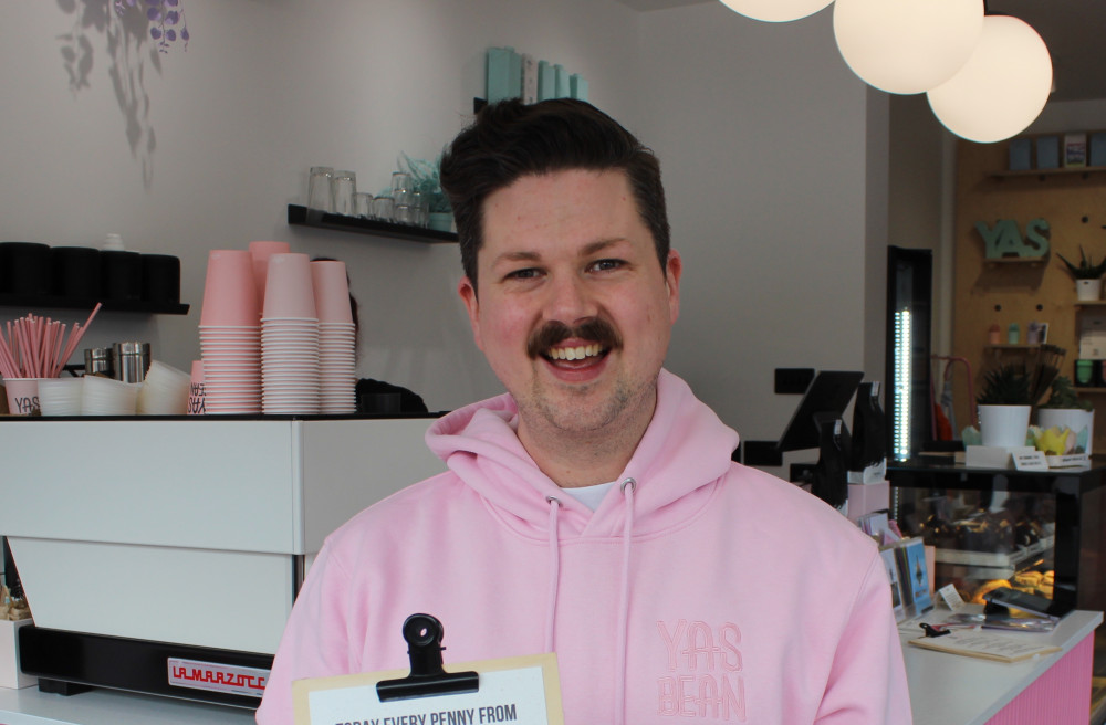 Mika Johnson explained why his coffee shop has raised thousands for charity this year. And you can still donate! (Image - Alexander Greensmith / Macclesfield Nub News)