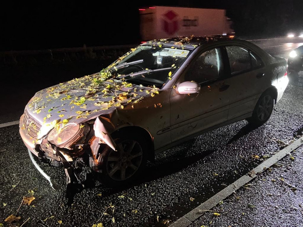 Warwickshire Police's operational patrol unit recovered the car from A46 northbound at Thickthorn (image via Warwickshire OPU)