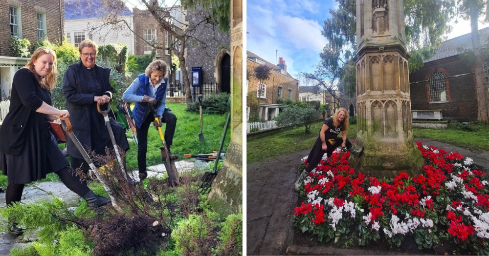  Church staff pitched in before Anita from GoodGym returned to finished the job on Saturday