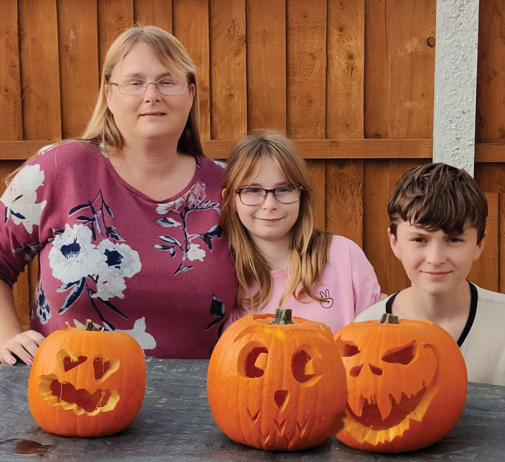 Sophie and Adam show off their creations