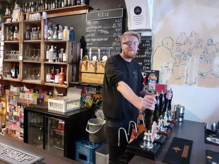 Liam Bridle, manager of the Beer Emporium in Sandbach.  