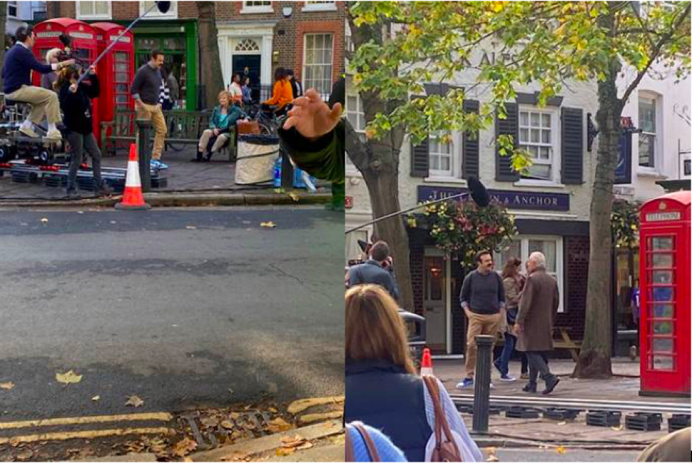 US actress Becky Ann Baker makes show debut as Ted’s mum who appears to stumble across her on a park bench (left).