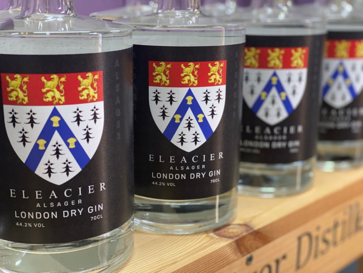 The new gin with the Alsager coat of arms on the label.