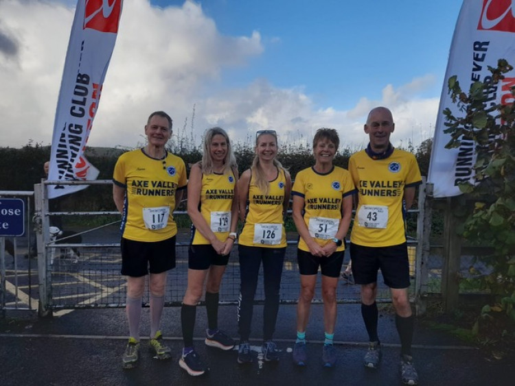 Axe Valley Runners pictured  before Herepath Half
