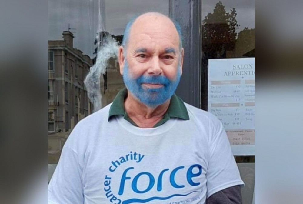 Mick Brown, 73, has dyed his hair, beard, and eyebrows to raise money for Force Cancer Charity