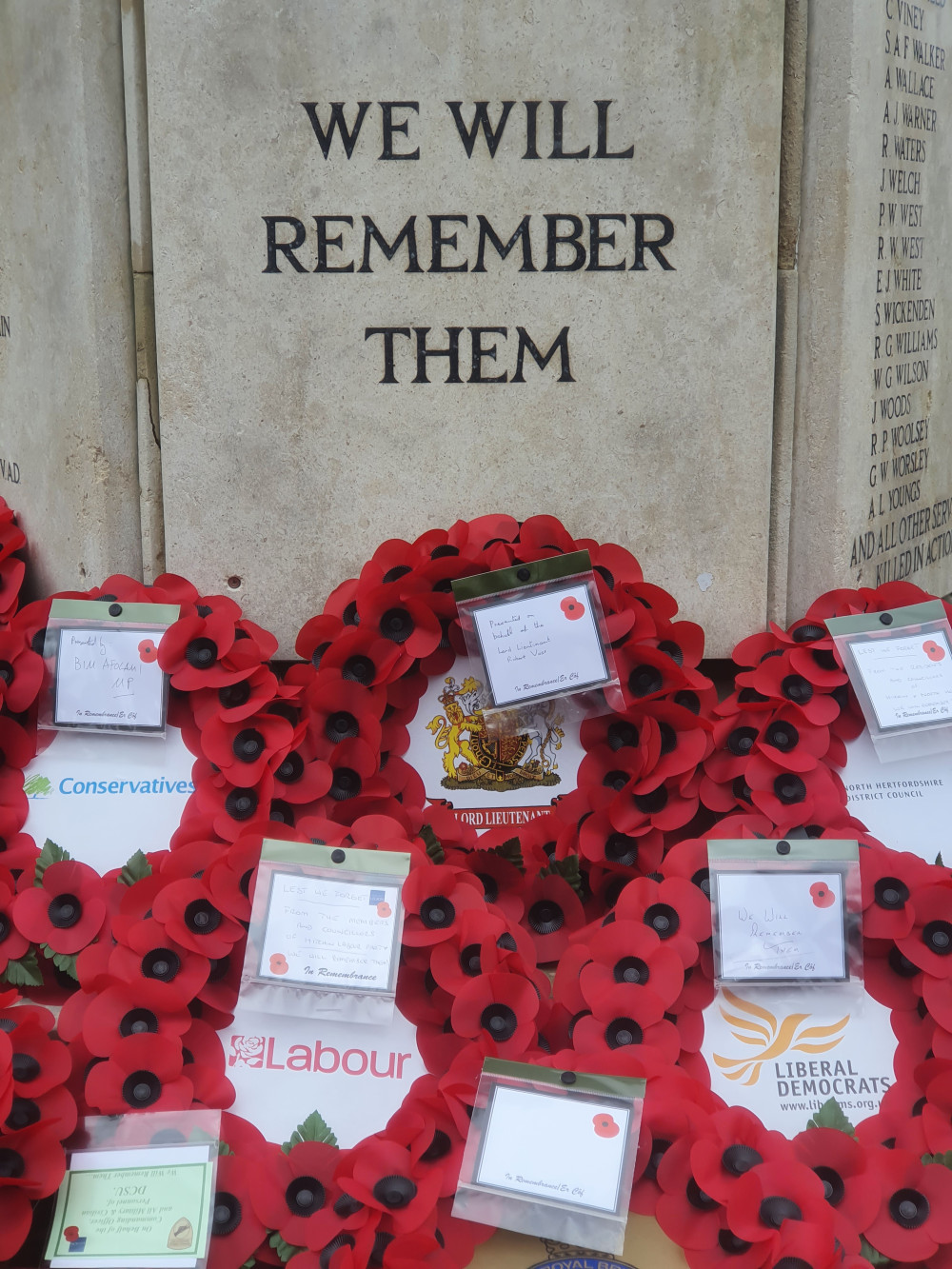 We Will Remember Them: Hitchin Remembrance Day service - find out more. PICTURE: Hitchin's cenotaph> CREDIT: @laythy29