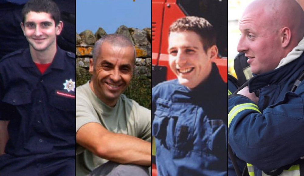 The four men died whilst tackling the industrial estate blaze in November 2007 (image via WFRS)