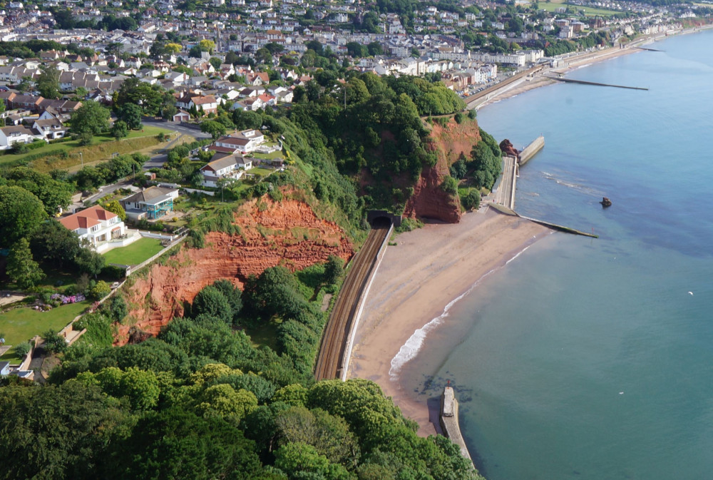 Aerial view of Coryton Cove and Kennaway Tunnel (Network Rail)