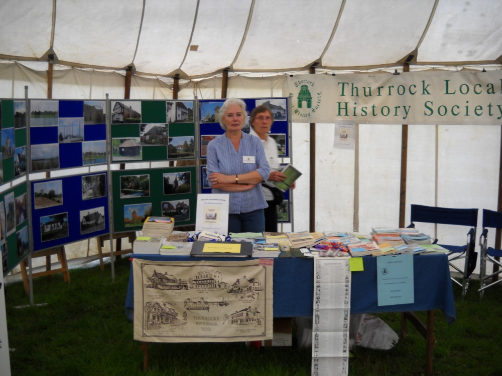 Members Maggie Smith and Norma Leach man the History Society display at the Orsett Show