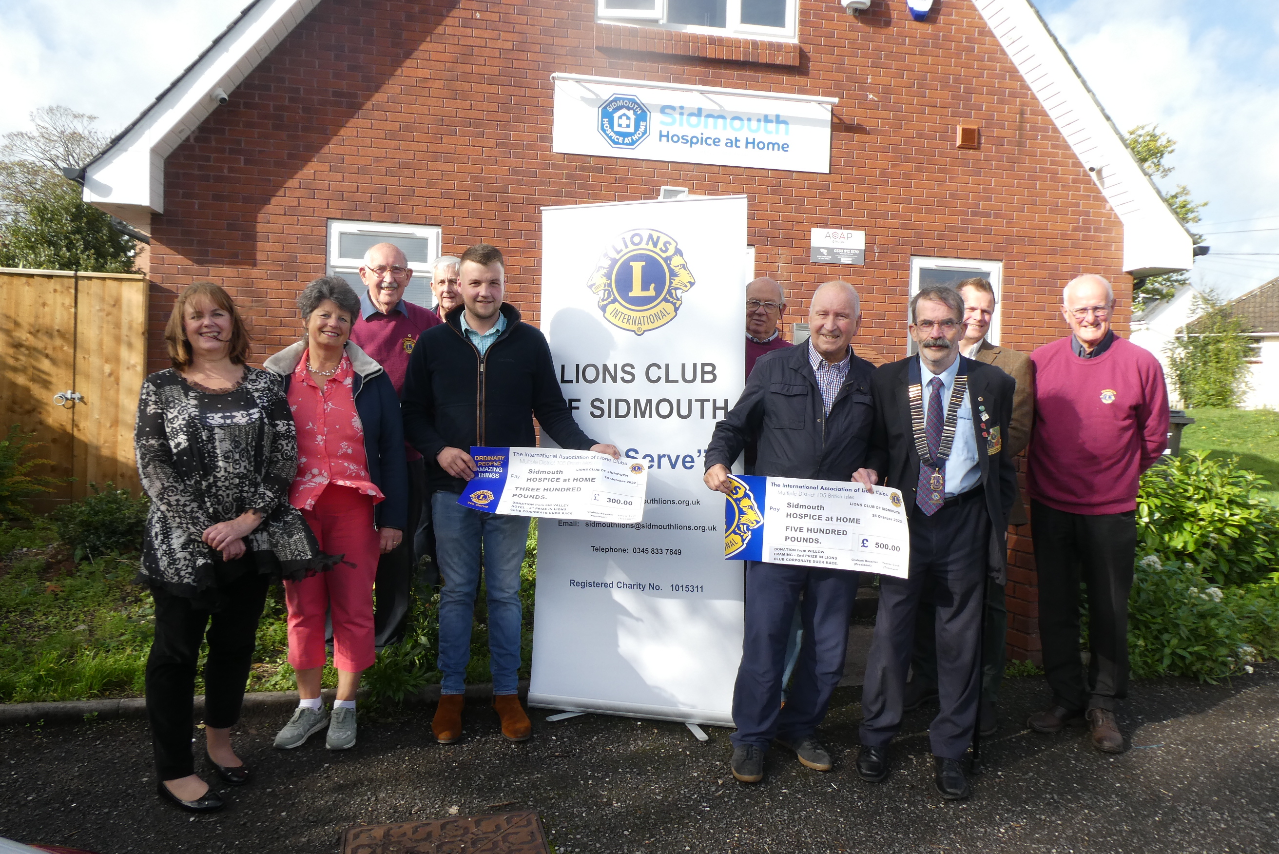 Local businesses donate Sidmouth Lions Duck Derby winnings to