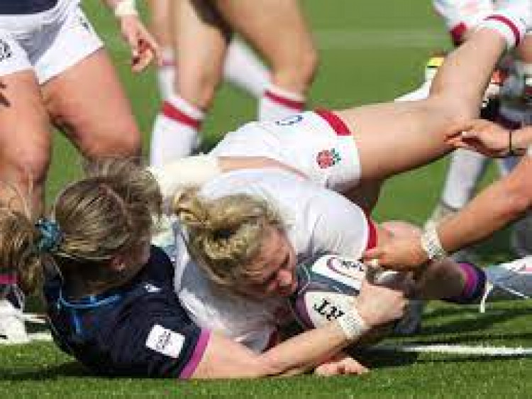 Connie Powell scoring for England