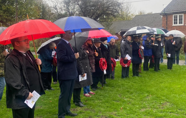 Despite the heavy and persistent rain there was good turnout at today's service in Purfleet. 