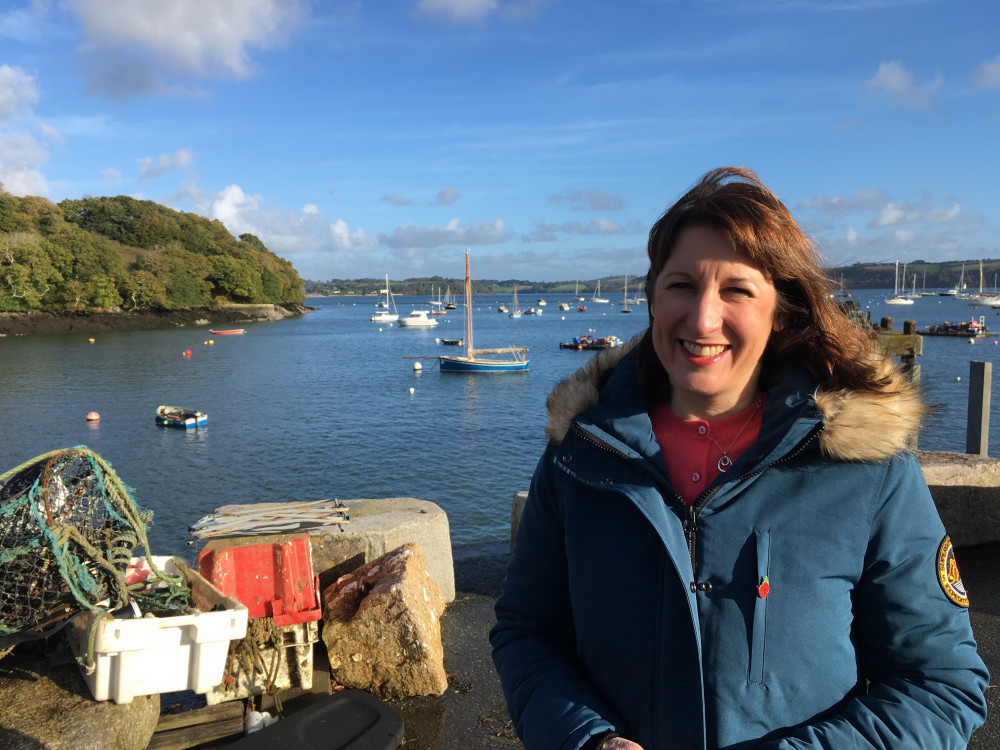 Shadow Chancellor Rachel Reeves in Mylor (Image: Richard Whitehouse/LDRS)