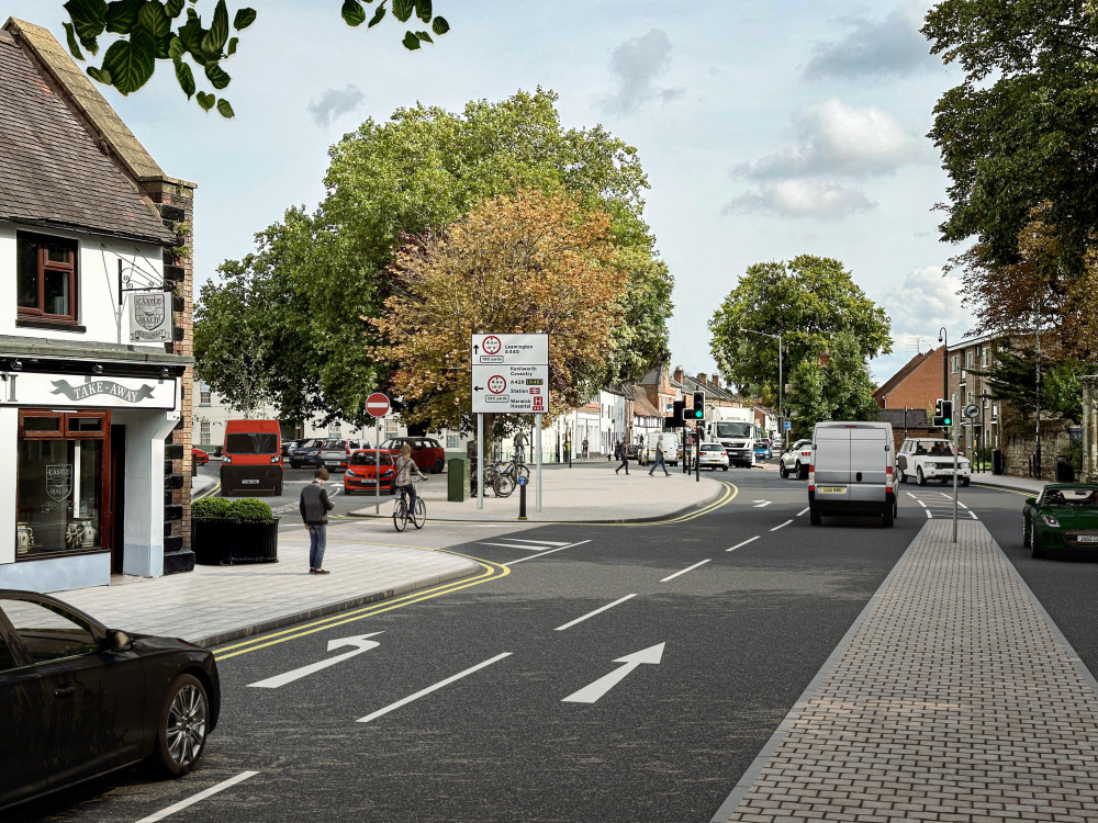 An artist's impression of possible changes to St John's Junction in Warwick (image via Warwickshire County Council)