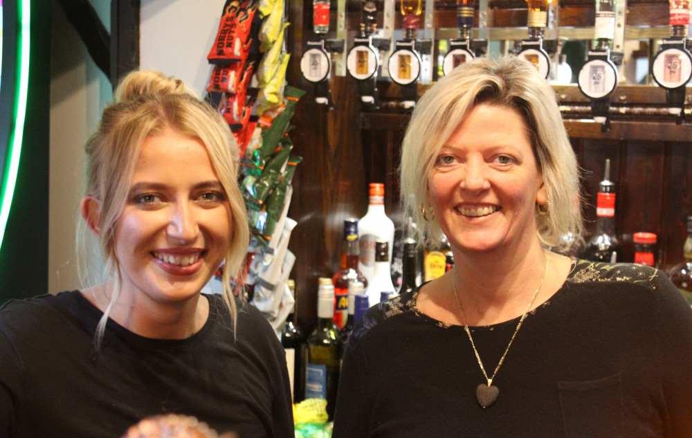 Kim Devenport (right) and Chelsea Miller (left), who are mother and daughter, welcome you to The Dog and Partridge in Bollington. (Image - Alexander Greensmith / Macclesfield Nub News)