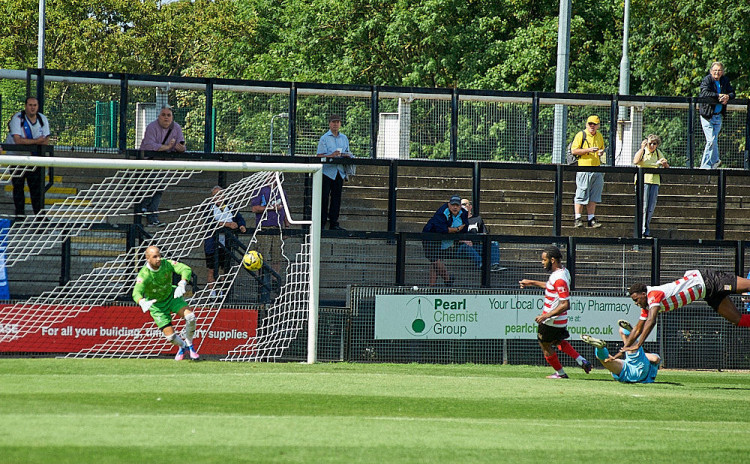 Kingstonian's away day woes continued as they conceded five against Haringey Borough. Photo: Ollie G. Monk.