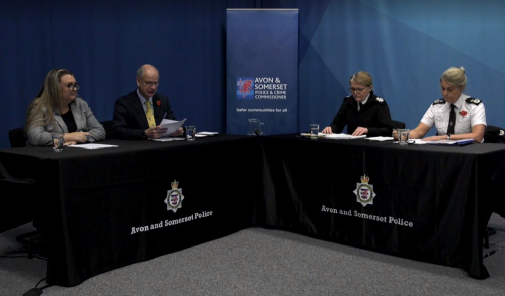 Avon & Somerset police and crime commissioner's performance and accountability board on Wednesday, November 2, 2022 (Image: Avon & Somerset Police)