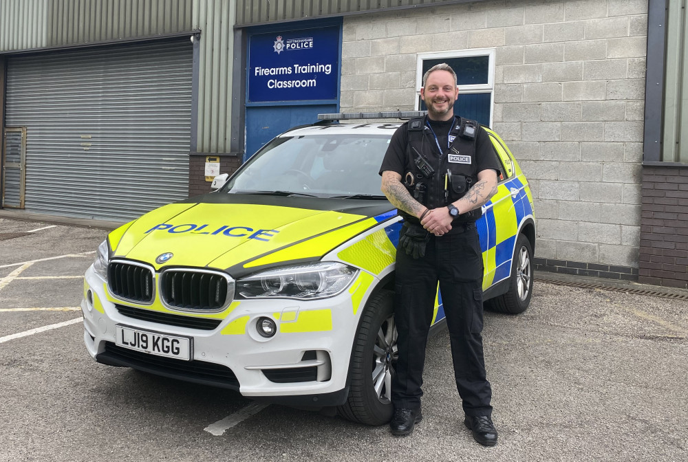 PC Steven Van Der Bank (pictured) served as a mechanical engineer in the Royal Electrical and Mechanical Engineers and had completed a tour of Iraq before he decided to join Nottinghamshire Police.