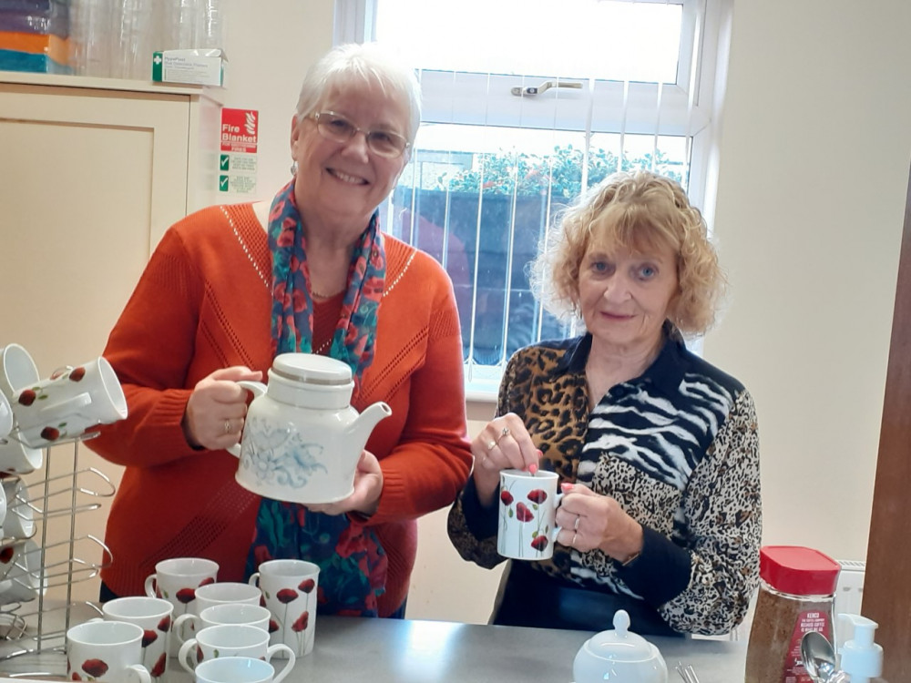 Margaret Sankey and Jackie Hodgins on kitchen duty at The Good Shepherd's 'Warm Wednesday' 