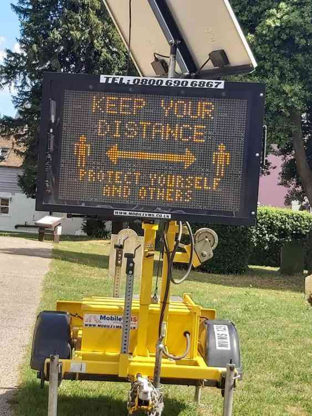 Reminding us all what needs to be done: one of the social distancing signs in Maldon