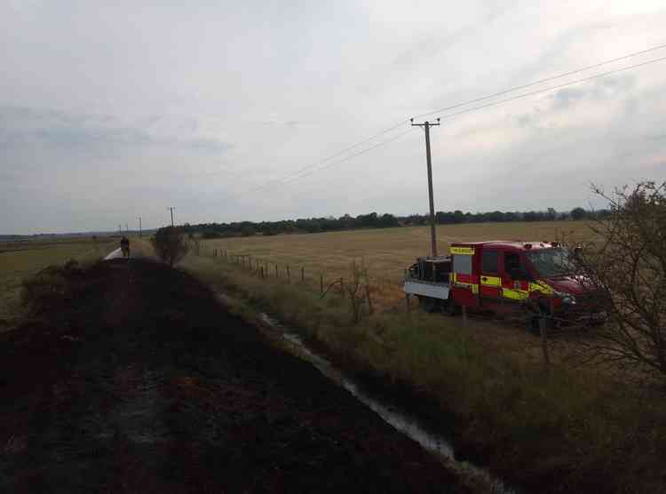 The aftermath of Saturday's straw fire at Northey Island, Maldon